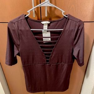 New H&M burgundy blouse